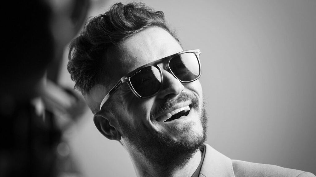 Orlando Bloom displays the new cool eyewear styles from Hugo Boss