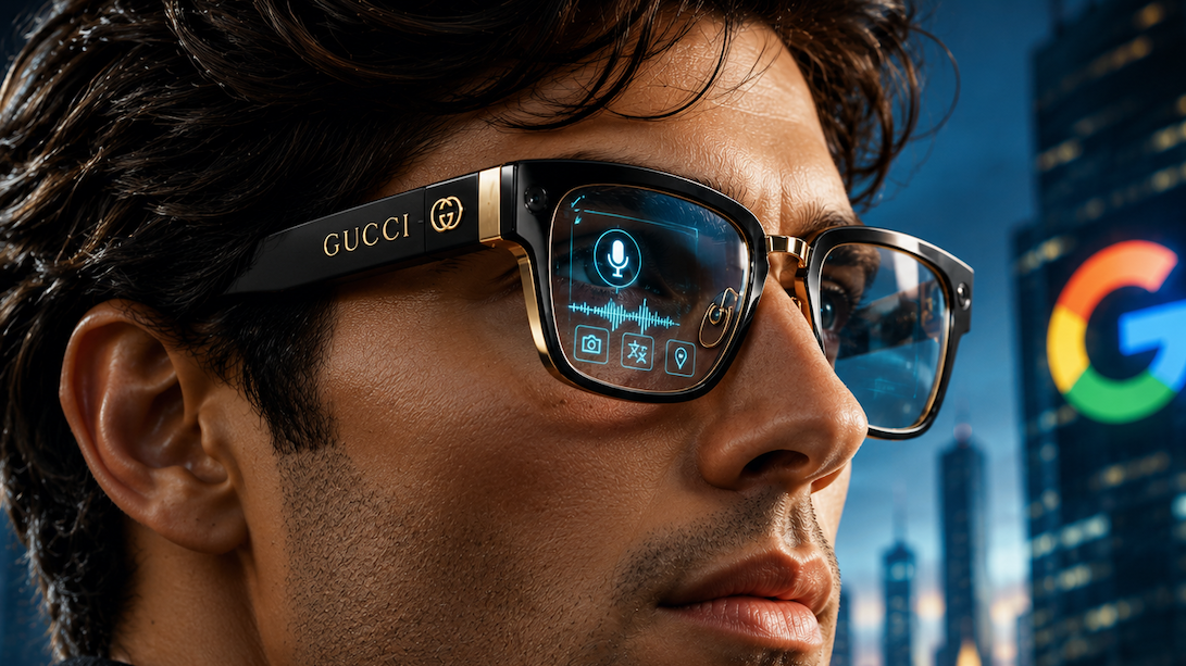 Man in Gucci smart glasses