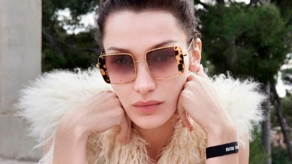 Miu Miu SS2020 Eyewear campaign featuring models Bella Hadid and Lila Moss