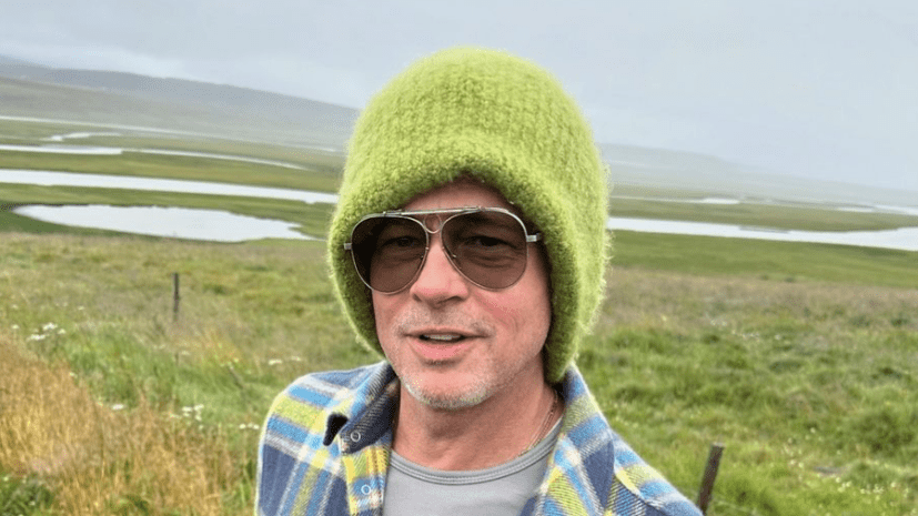 A Stylish Journey to Iceland: Brad Pitt in Ray-Ban Aviator Shooter Sunglasses