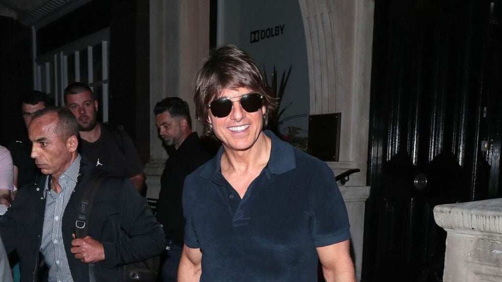 Tom Cruise Steps Out in Ray-Ban Sunglasses at London’s Dolby Screening Room
