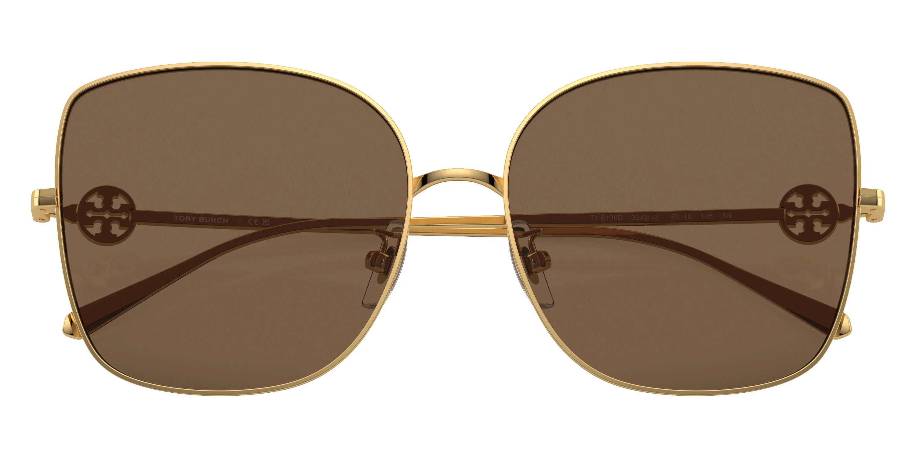 Tory Burch TY6106D 334373 60 - Shiny Gold / Dark Brown