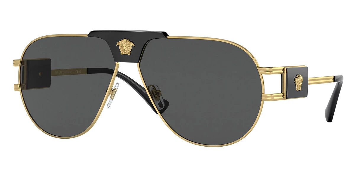 VERSACE VE2252 100287 63 - Gold / Dark Gray 100287