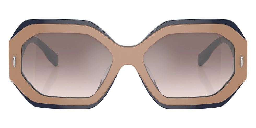 Tory Burch TY7192U 19396I 55 - Navy/Beige / Clear Gradient Gray Mirrored Silver