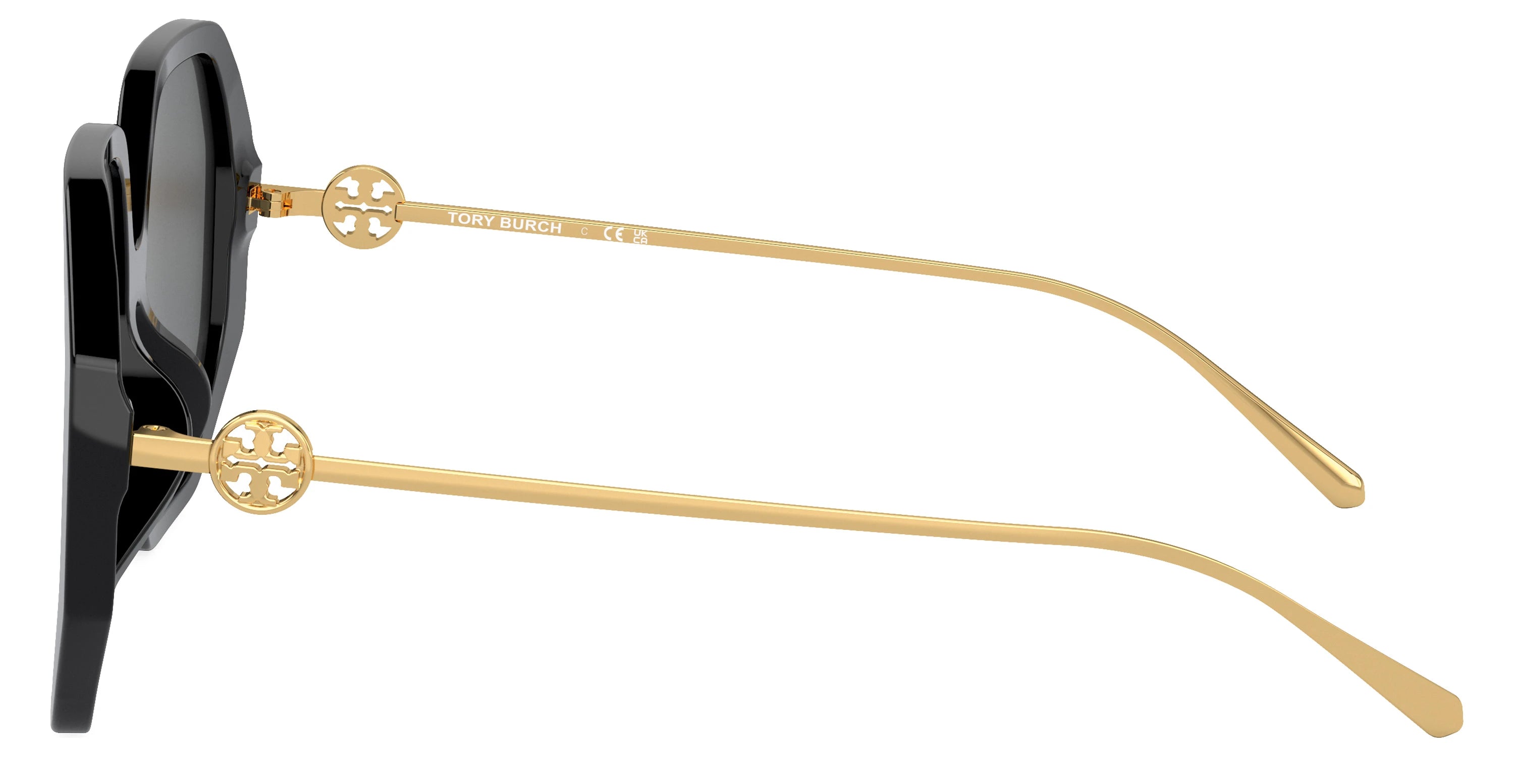 Tory Burch TY7204D 170987 57 - Black/Shiny Gold / Dark Gray