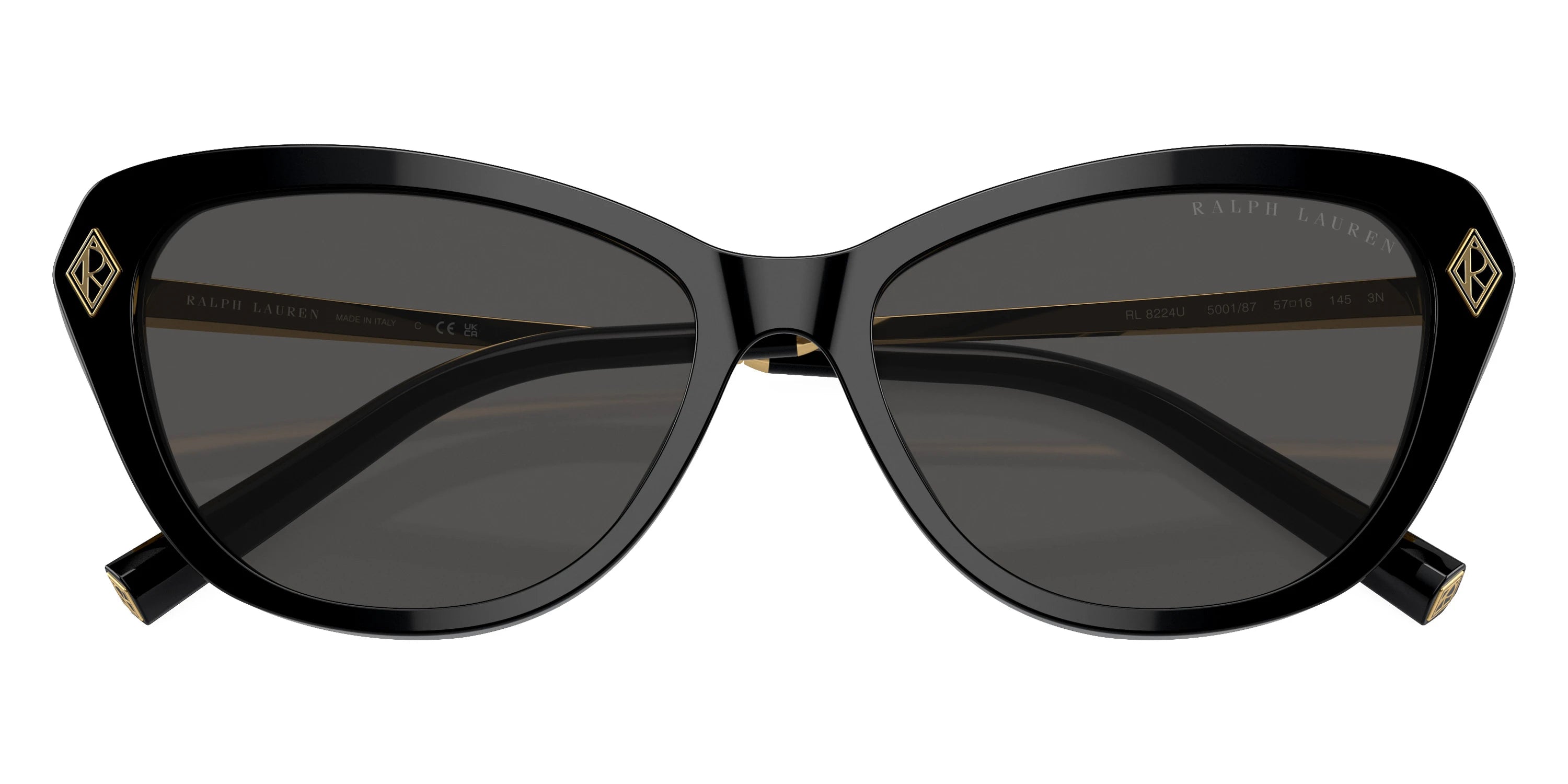 RALPH LAUREN RL8224U 500187 57 - Black/Gold / Dark Gray