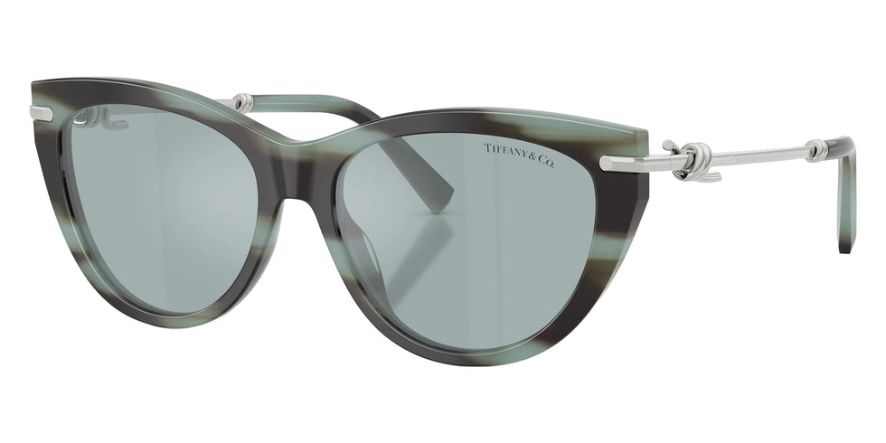 TIFFANY TF4253 84437C 55 - Striped Black Tiffany / Light Azure Silver Mirrored