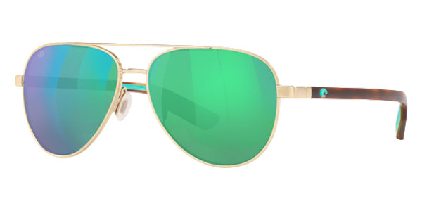 COSTA 6S4002 Peli 400201 57 - Brushed Gold / Green Mirrored Polarized #id:6s4002400201_s:100100