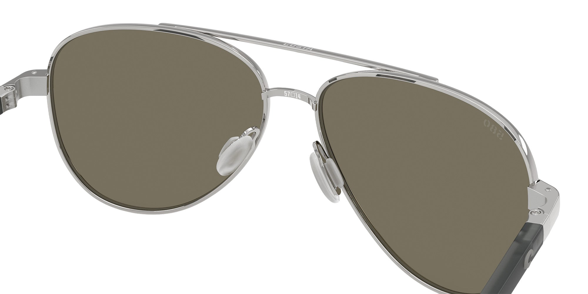 COSTA 6S4002 Peli 400229 57 - Brushed Silver / Blue Mirrored Polarized #id:6s4002400229_s:106130