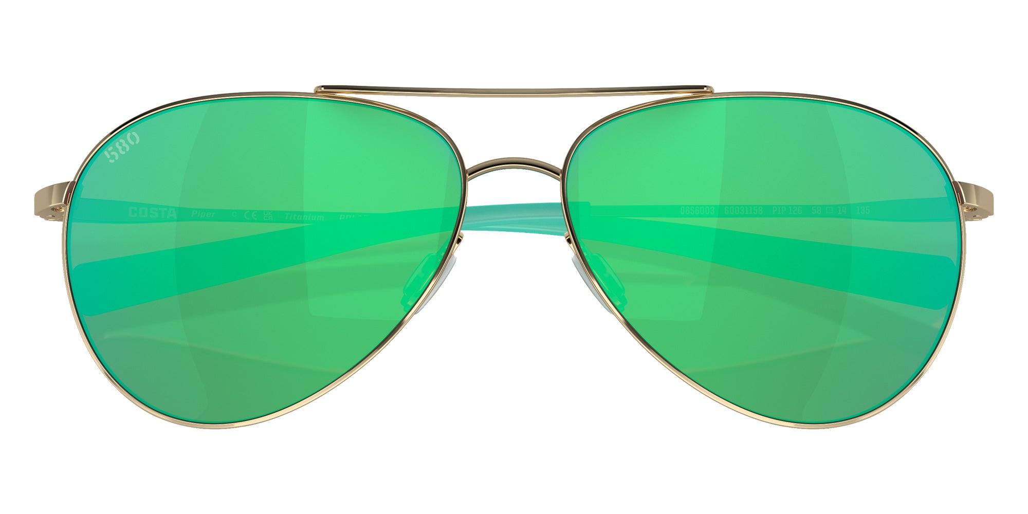 COSTA 6S6003 Piper 600311 58 - Shiny Gold / Green Mirrored Polarized #id:6s6003600311_s:100120
