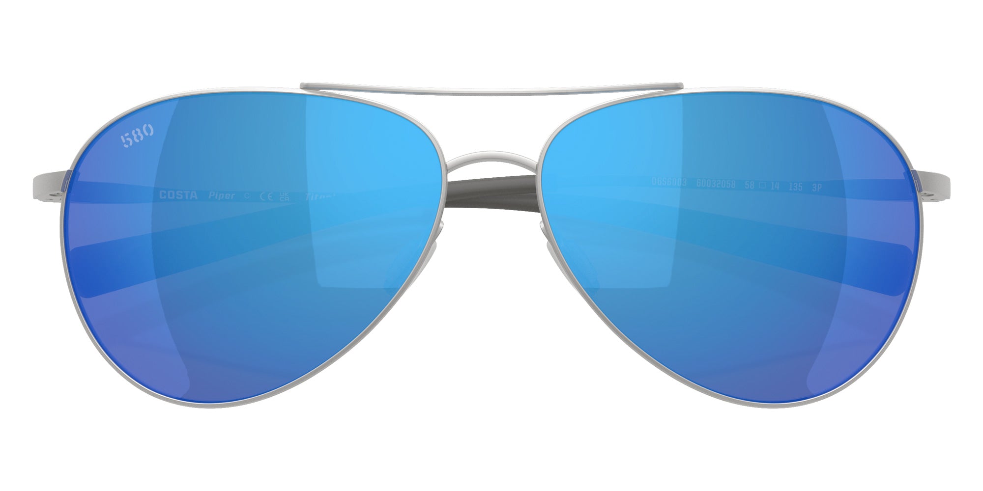 COSTA 6S6003 Piper 600320 58 - Satin Silver / Blue Mirrored Polarized #id:6s6003600320_s:102120