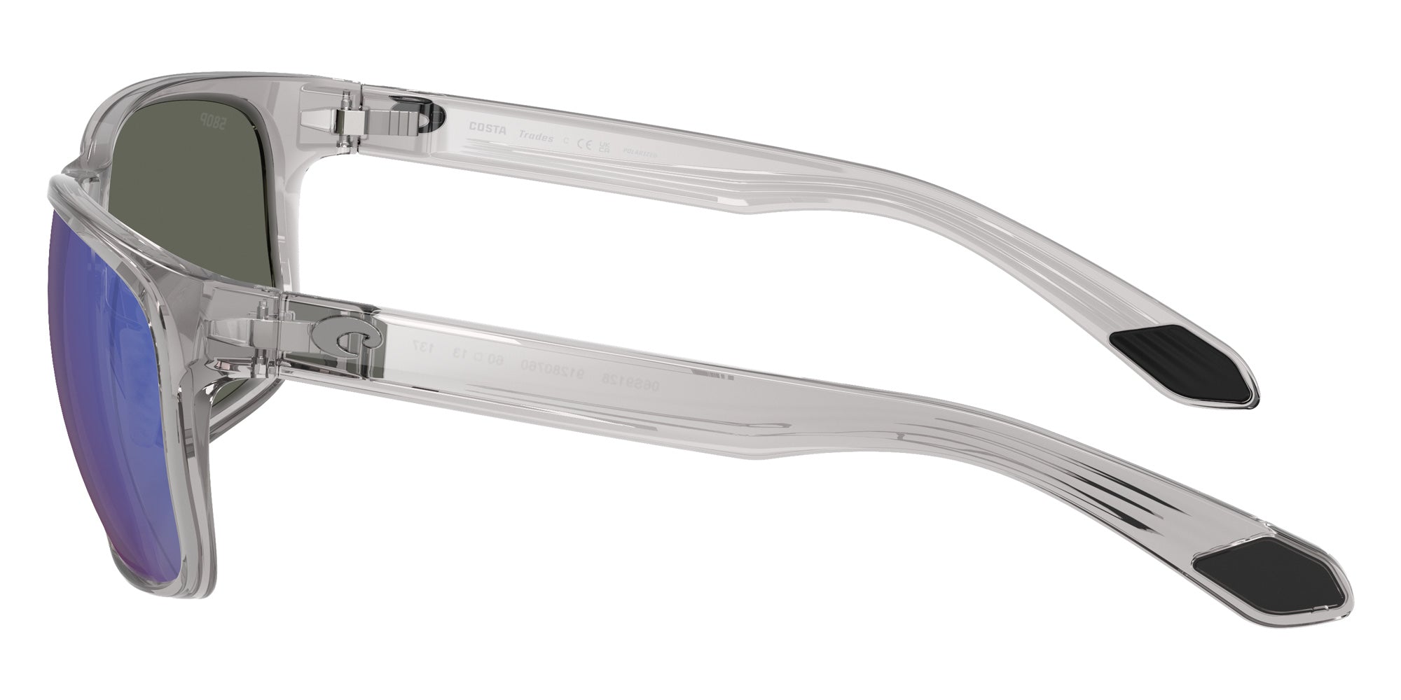 COSTA 6S9128 Trades 912807 60 - Gray Crystal / Blue Mirrored Polarized #id:6s9128912807_s:112110