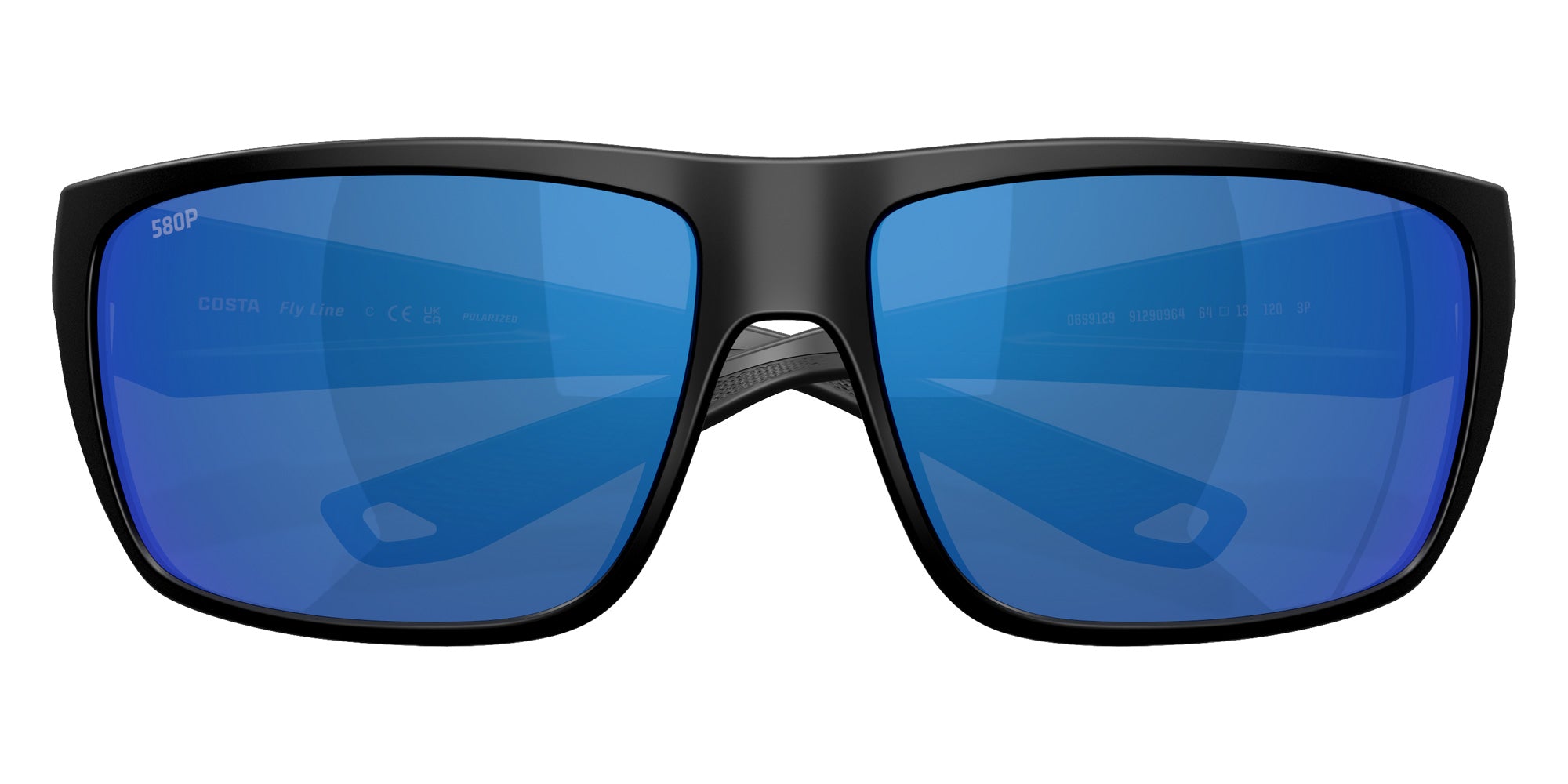 COSTA 6S9129 Fly Line 912909 64 - Matte Black / Blue Mirrored Polarized #id:6s9129912909_s:104120