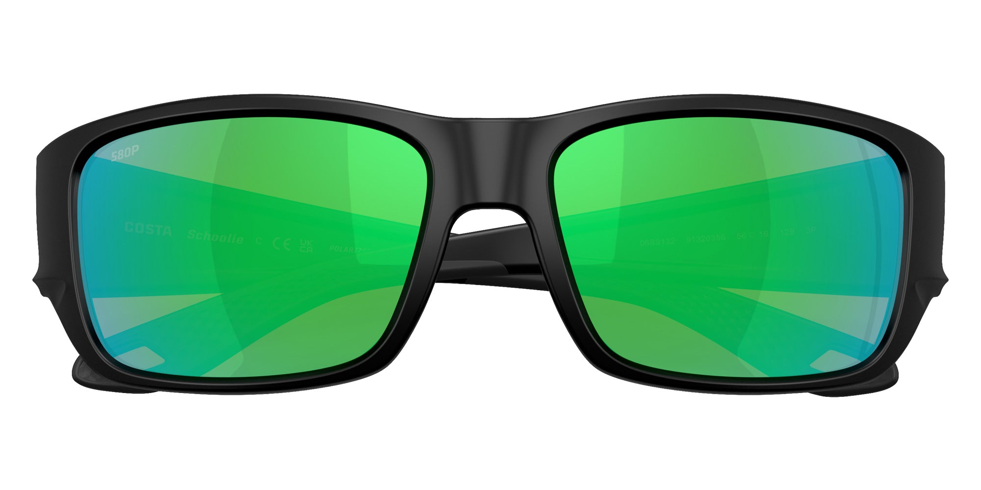 COSTA 6S9132 Schoolie 913203 56 - Matte Black / Green Mirrored Polarized #id:6s9132913203_s:104120