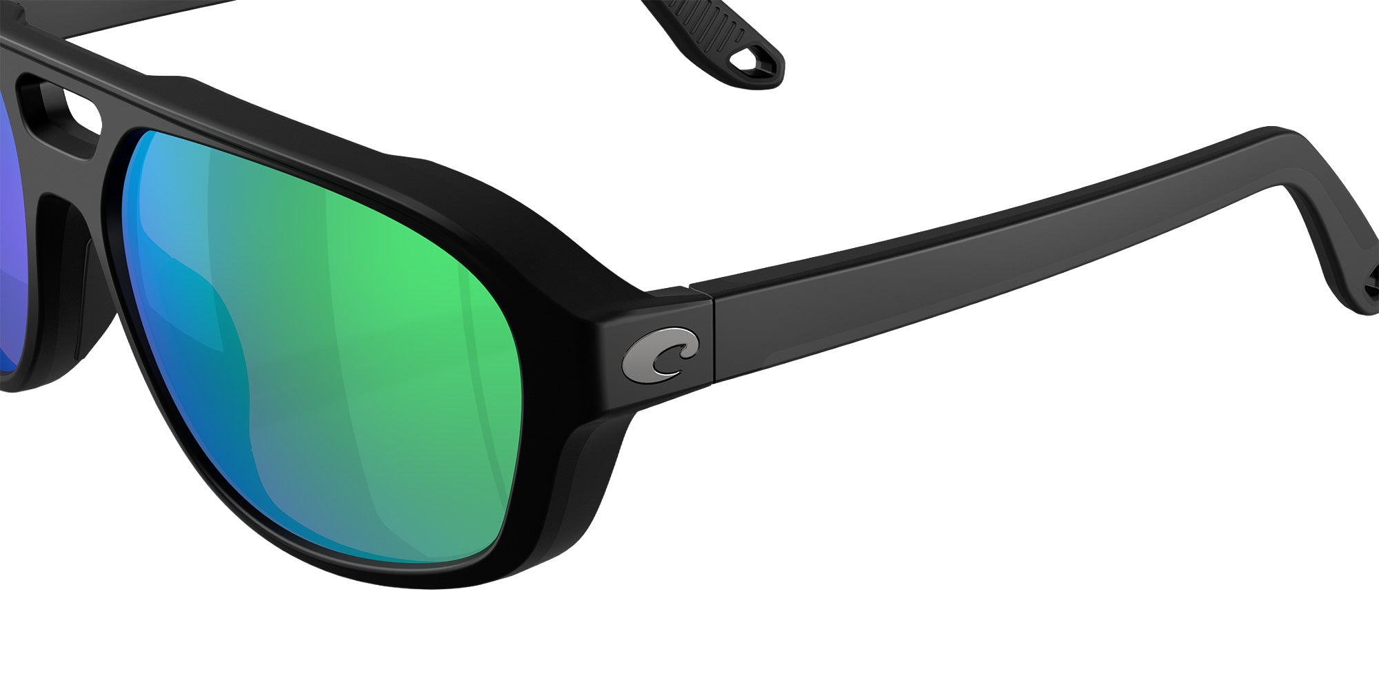 COSTA 6S9133 Street Heat 913302 55 - Matte Black / Green Mirrored Polarized #id:6s9133913302_s:102125