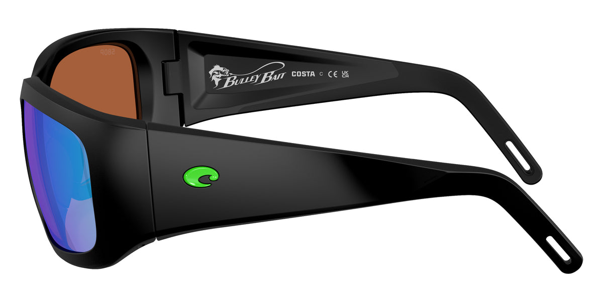 COSTA 6S9139 Bulley Bait 913903 64 - Matte Black / Green Mirrored Polarized #id:6s9139913903_s:102110