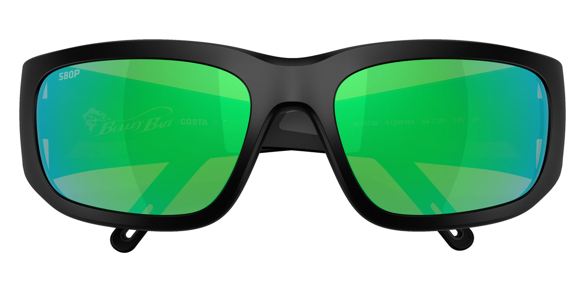 COSTA 6S9139 Bulley Bait 913903 64 - Matte Black / Green Mirrored Polarized #id:6s9139913903_s:102130