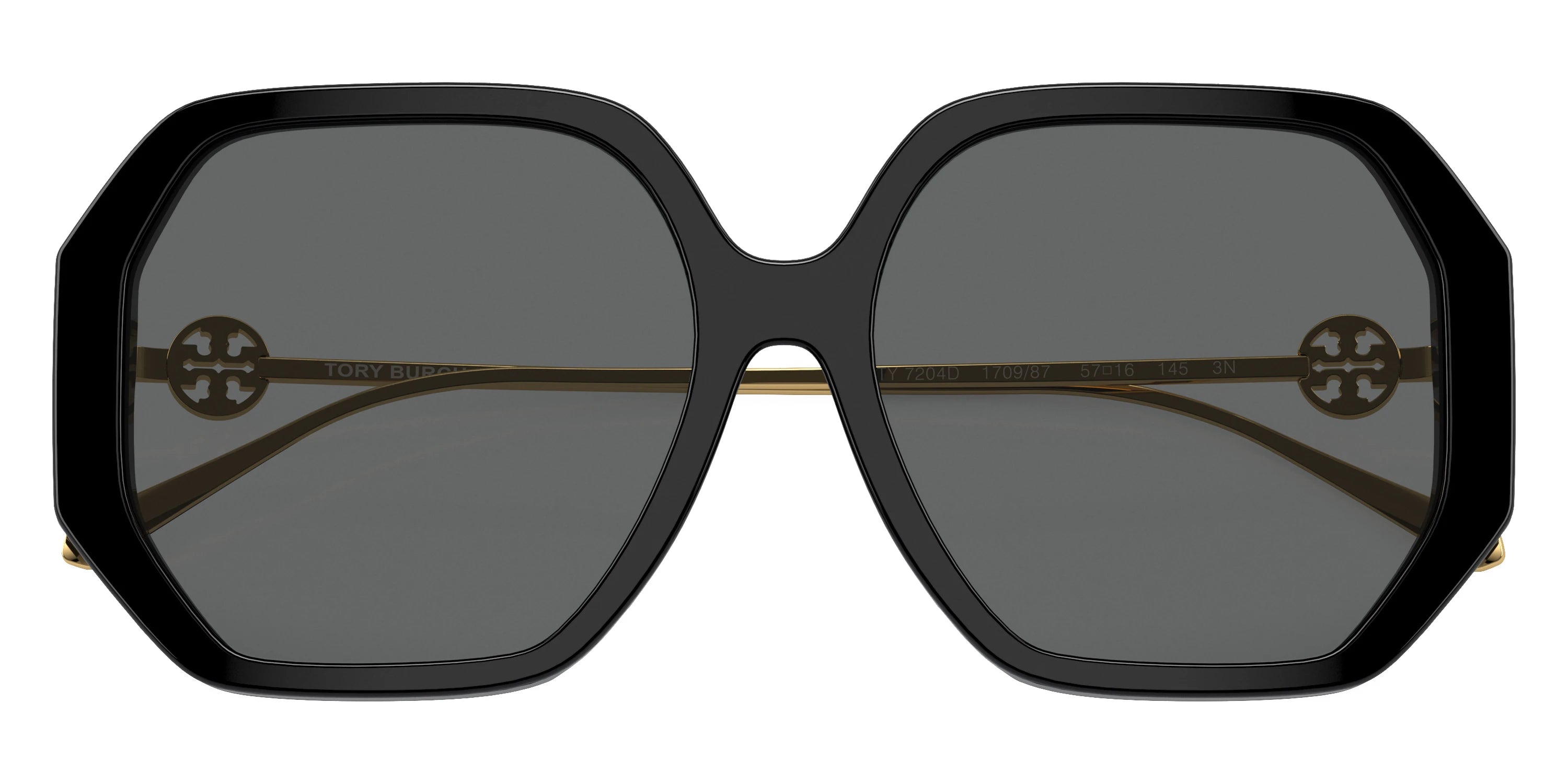 Tory Burch TY7204D 170987 57 - Black/Shiny Gold / Dark Gray