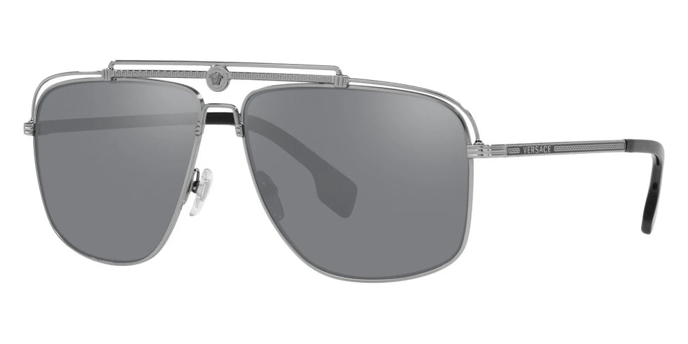VERSACE VE2242 10016G 61 - Gunmetal / Light Gray Mirrored Black