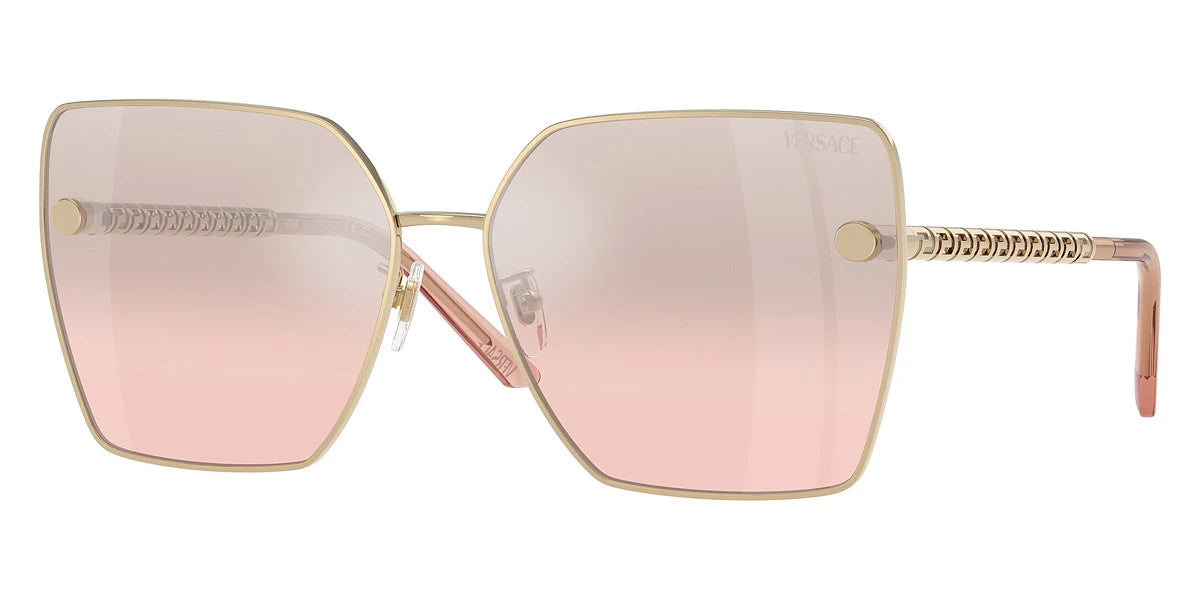 VERSACE VE2270D 12527E 63 - Pale Gold / Light Pink Mirrored Gradient Silver