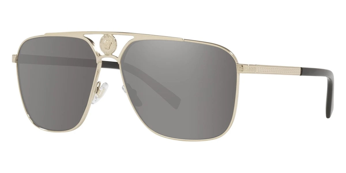 VERSACE VE2238 12526G 61 - Pale Gold / Light Gray Mirrored Silver