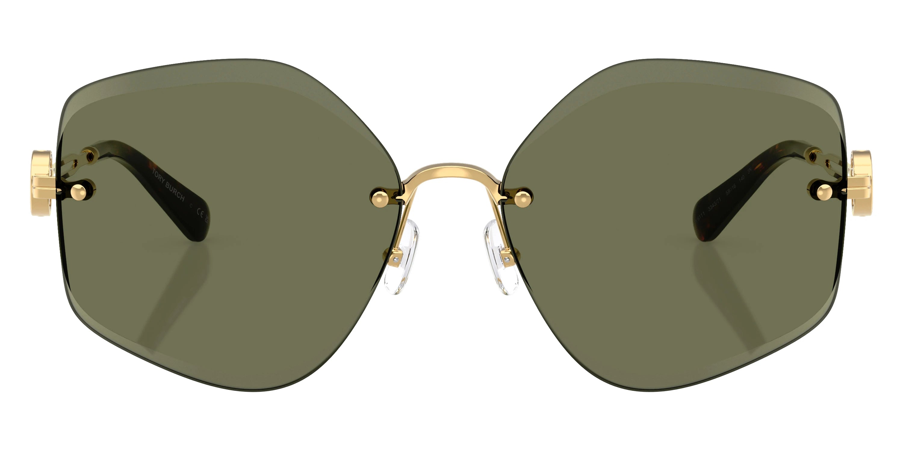 Tory Burch TY6111 334371 58 - Shiny Gold / Dark Green