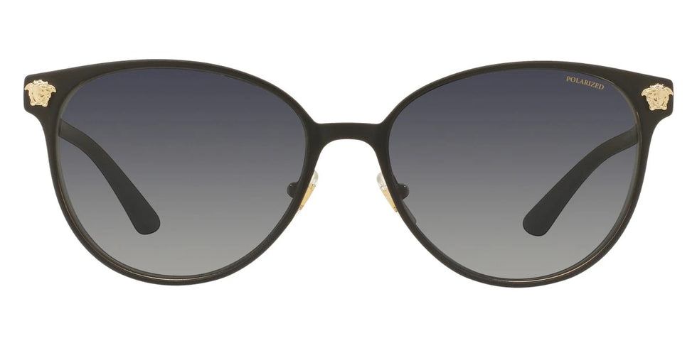 VERSACE VE2168 1377T3 57 - Matte Black/Pale Gold / Light Gray Gradient Dark Gray