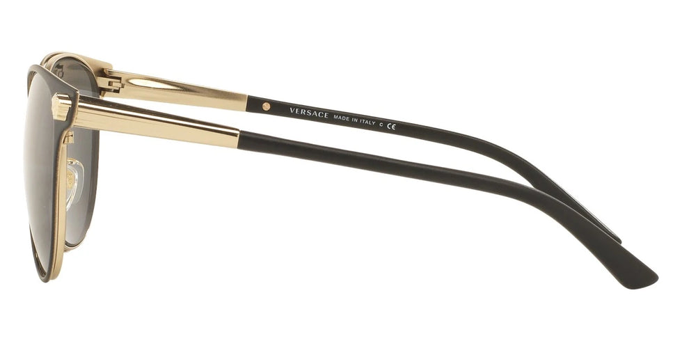 VERSACE VE2168 1377T3 57 - Matte Black/Pale Gold / Light Gray Gradient Dark Gray