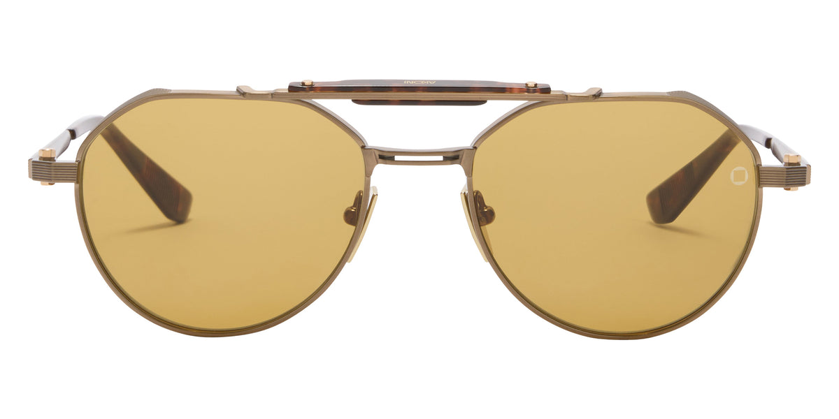 Akoni Astrolis 546D 55 - Antiqued 12k Gold with 12k Gold Details/Havana / Senape Lenses #id:akoastrolis546d_s:100100