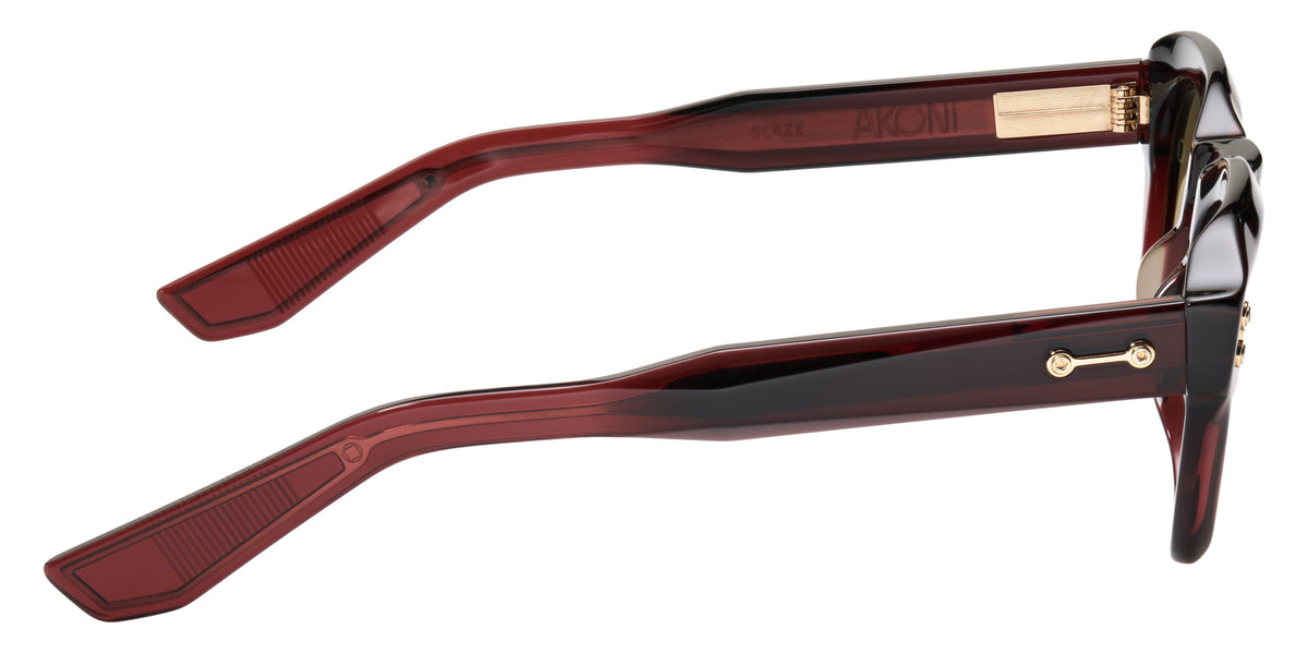Akoni Blaze 514F-51 51 - Crystal Burgundy/Brushed 12K Gold / Dark Olive #id:akoblaze514f51_s:102110