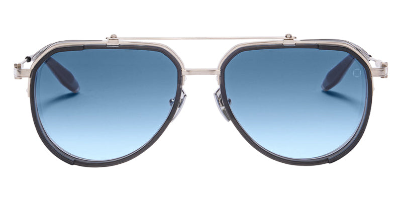 Akoni Echo 204D 59 - Brushed Silver with Black Enamel/Crystal Gray/Black / Dusty Blue Gradient #id:akoecho204d_s:100100