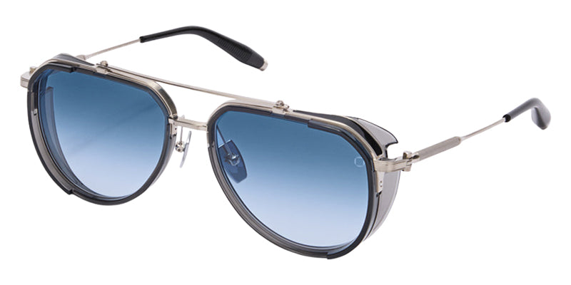 Akoni Echo 204D 59 - Brushed Silver with Black Enamel/Crystal Gray/Black / Dusty Blue Gradient #id:akoecho204d_s:100105