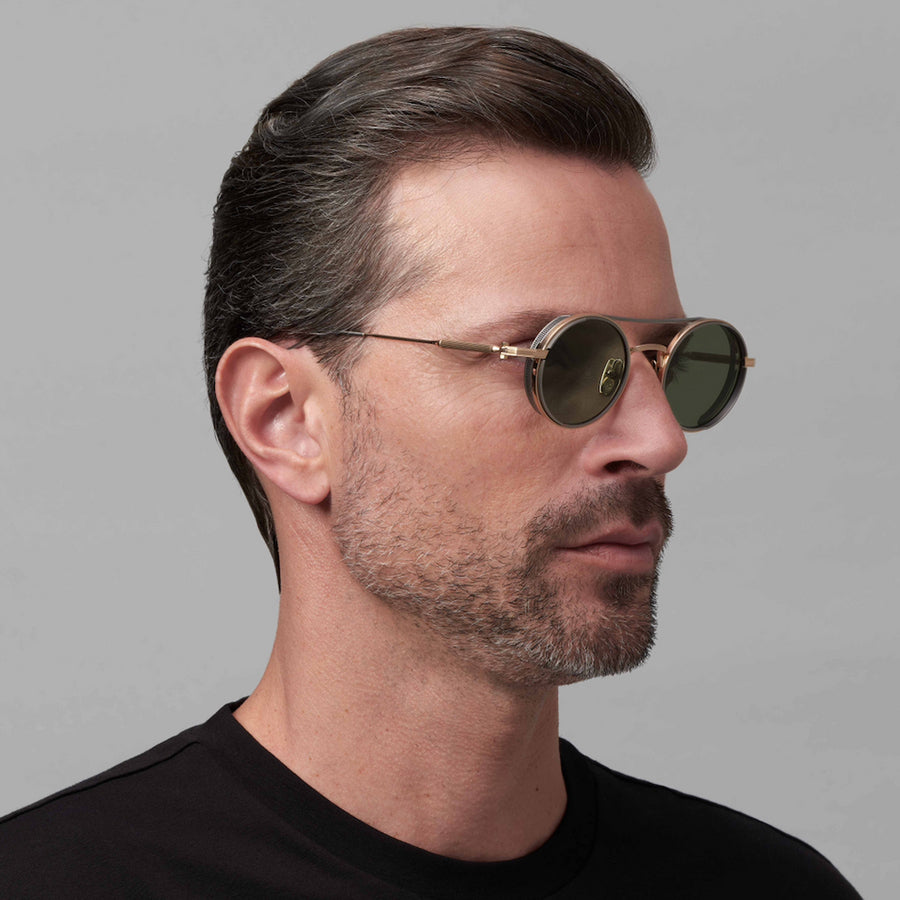 Akoni Eris Gold 505F 46 - 2 Micron 18k Gold/Antiqued Silver / Deep Emerald Green #id:akoerisgold505f_s:100120