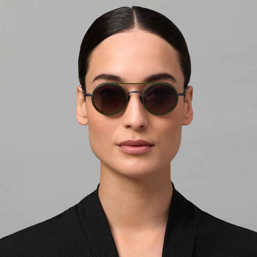 Akoni Eris Gold 505F 46 - 2 Micron 18k Gold/Antiqued Silver / Deep Emerald Green #id:akoerisgold505f_s:100125