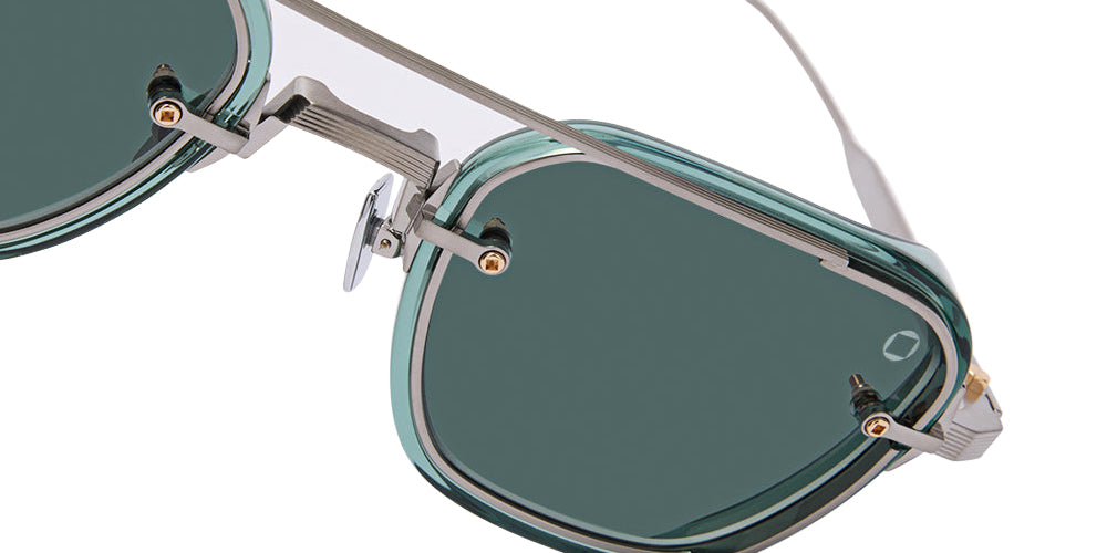 Akoni Jura 537C 49 - Brushed Black Palladium with 12k Gold / Deep Emerald Green #id:akojura537c_s:104115