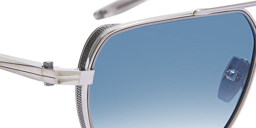 Akoni Pathfinder 503E 59 - Brushed Silver with Black Rhodium/Crystal Gray / Dusty Blue Gradient #id:akopathfinder503e_s:100115