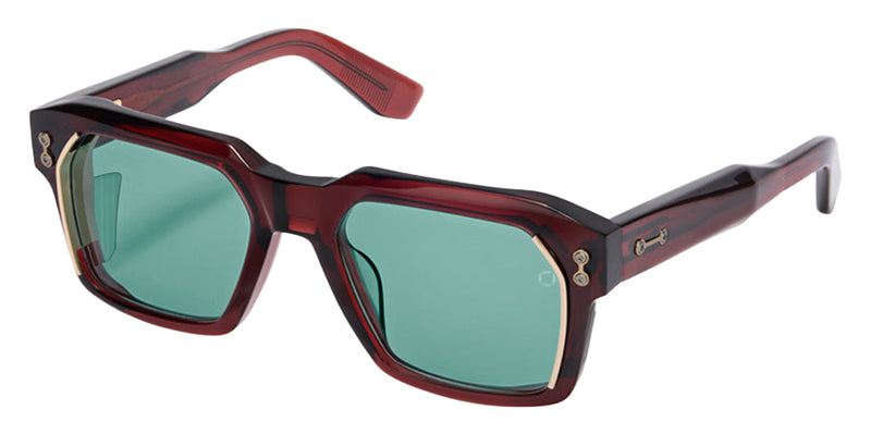 Akoni Pegasus-Two 535D 54 - Crystal Burgundy/12k Gold with machine silver / Bright Emerald Green #id:akopegasustwo535d_s:106105