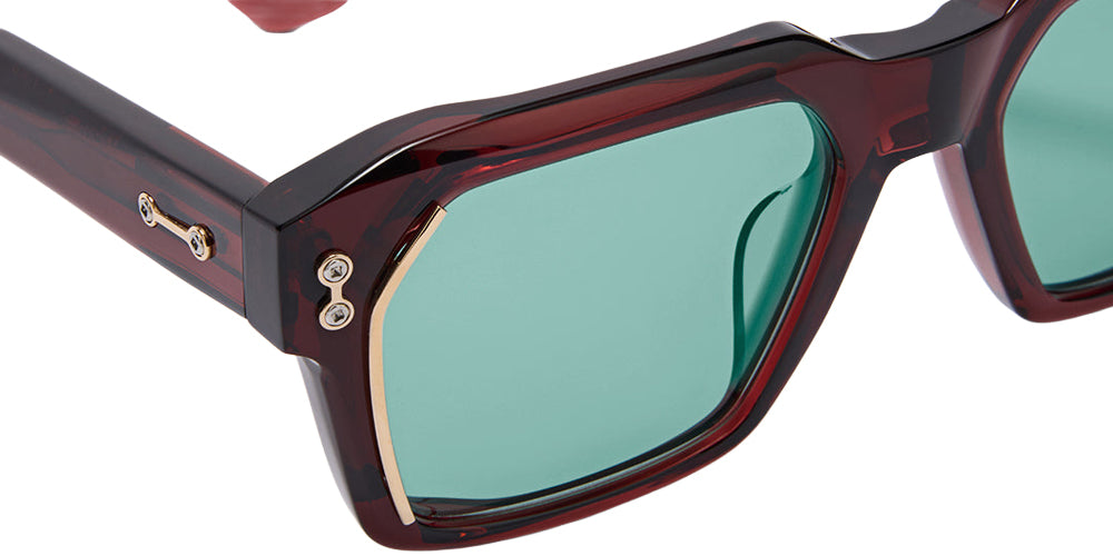 Akoni Pegasus-Two 535D 54 - Crystal Burgundy/12k Gold with machine silver / Bright Emerald Green #id:akopegasustwo535d_s:106115