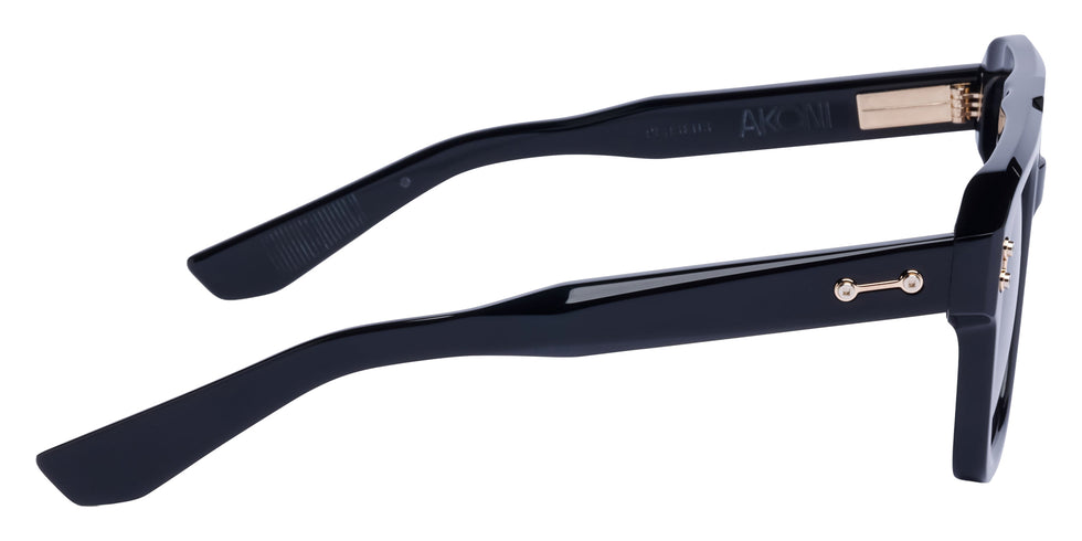 Akoni Perseus 531A 54 - Solid Black/12k Gold / Dark Gray to Light Gray #id:akoperseus531a_s:102110