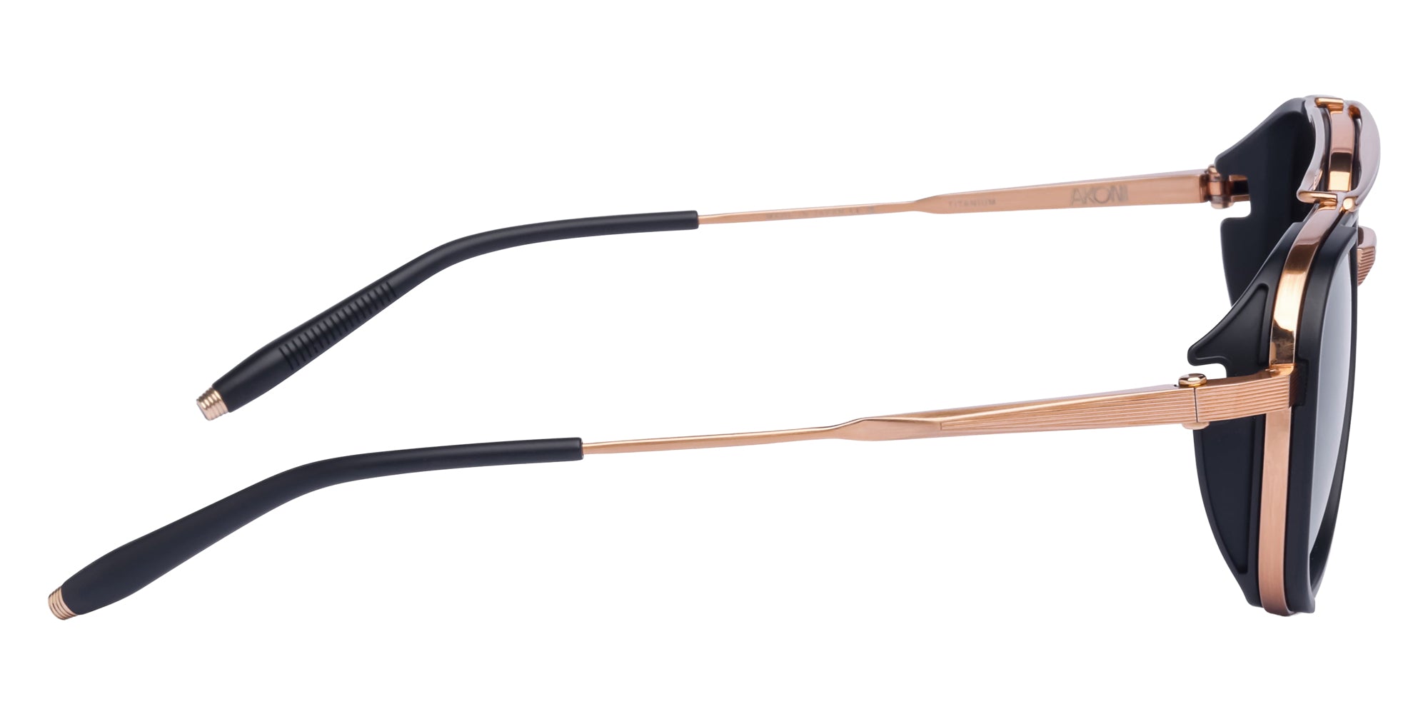 Akoni Spitzer 525A 54 - Brushed Rose Gold/Matte Black / Dark Gray to Light Gray #id:akospitzer525a_s:102110