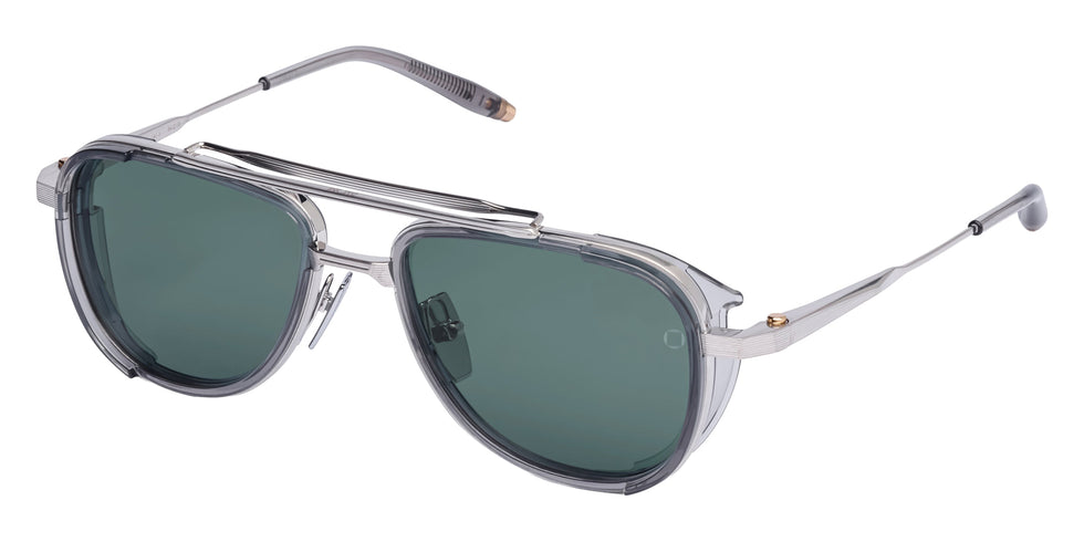 Akoni Spitzer 525B 54 - Brushed Shiny Palladium/Crystal Gray / Deep Emerald Green #id:akospitzer525b_s:100105