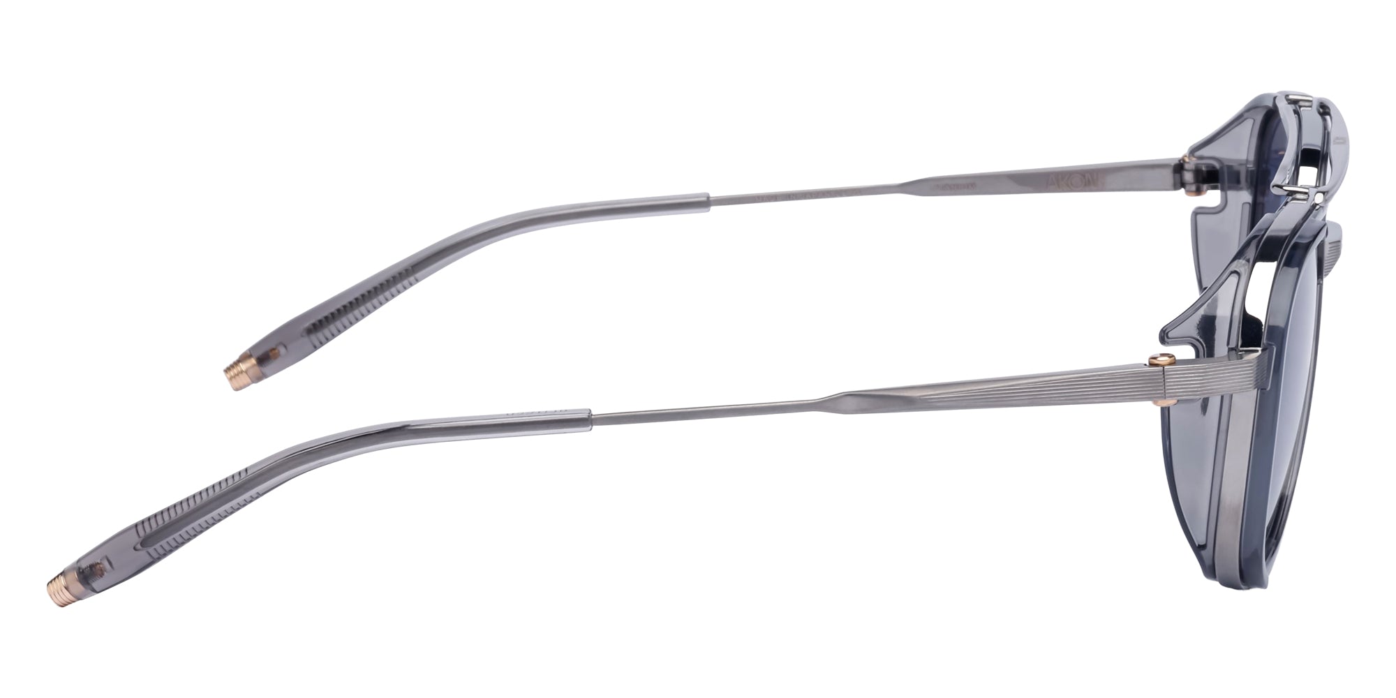 Akoni Spitzer 525D 54 - Brushed Black Palladium/Crystal Gray / Dusty Blue #id:akospitzer525d_s:106110