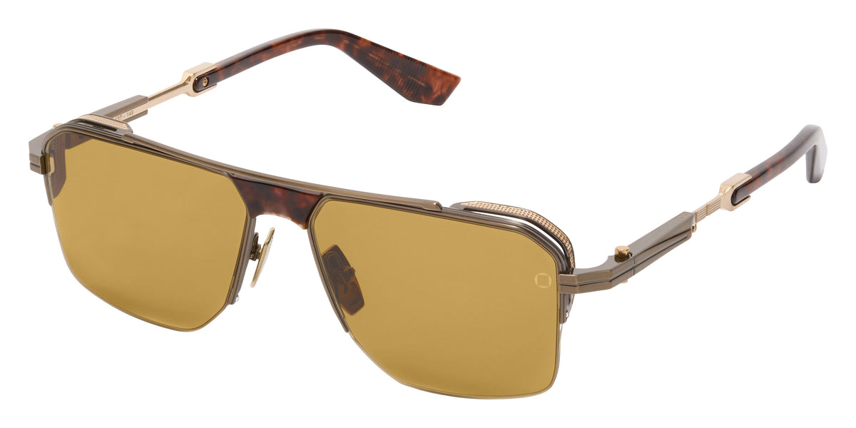 Akoni Starliner 544C 57 - Antiqued 12k Gold with 12k Gold Details/Dark Havana / Senape #id:akostarliner544c_s:102105