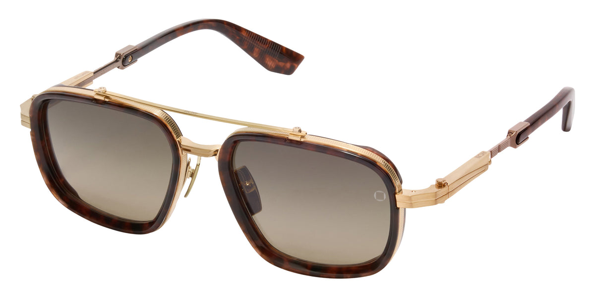 Akoni Stellaris 541C 54 - Brushed 12k Gold/Dark Havana / Dark Brown to Light Brown #id:akostellaris541c_s:100105