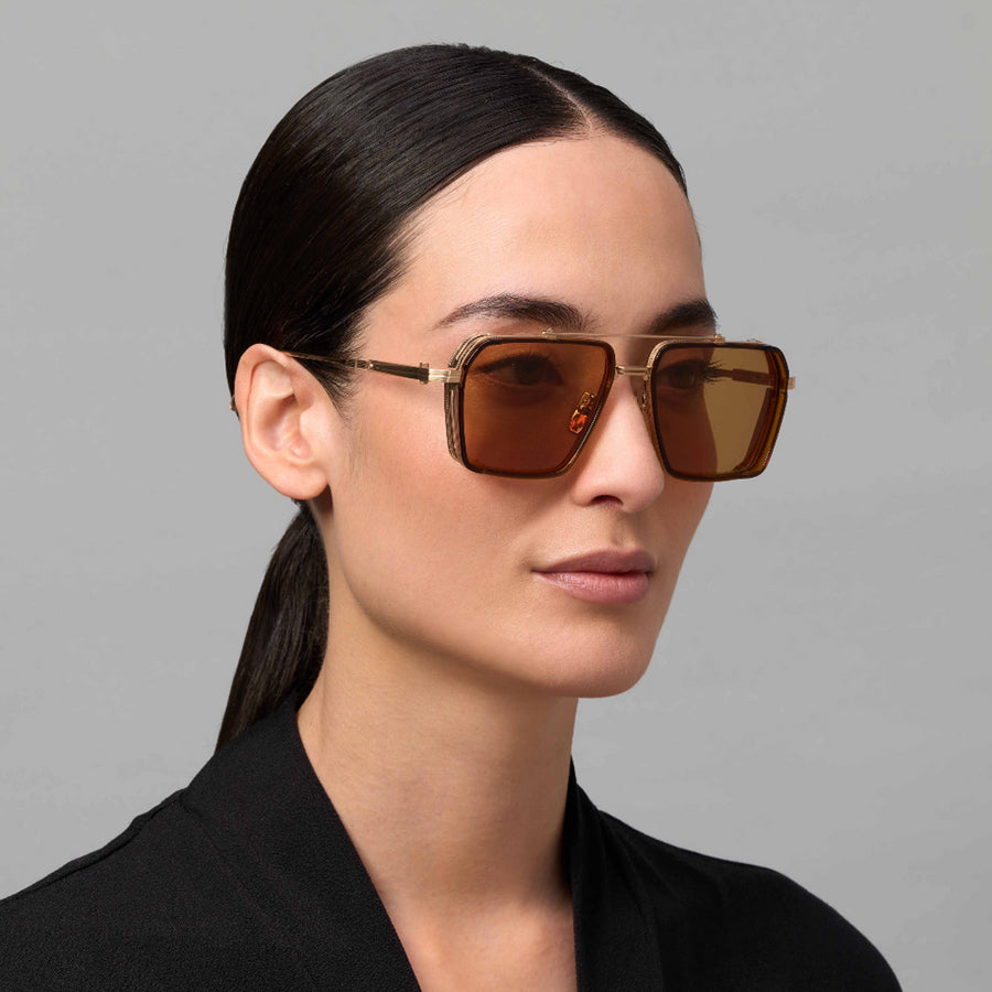 Akoni Tiros 510B 58 - Brushed Black Palladium/Dark Gray Crystal / Dark Olive #id:akotiros510b_s:102130