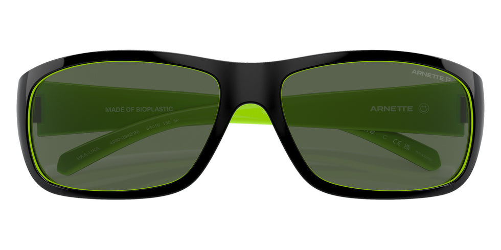 ARNETTE AN4290 Uka-Uka 29429A 63 - Top Black/Fluo Green / Dark Green Polarized #id:an429029429a_s:102125