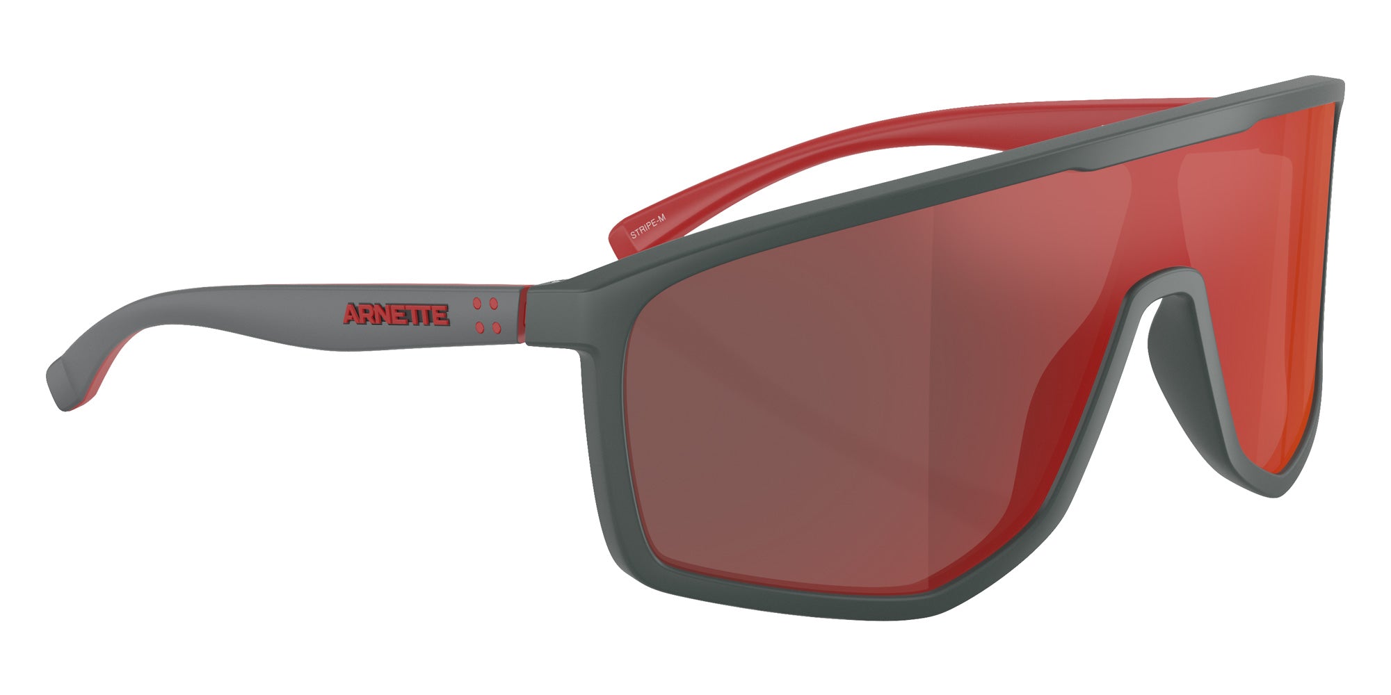ARNETTE AN4360 Stripe-M 28416Q 136 - Dark Gray / Dark Gray Mirrored Red/Yellow #id:an436028416q_s:102120
