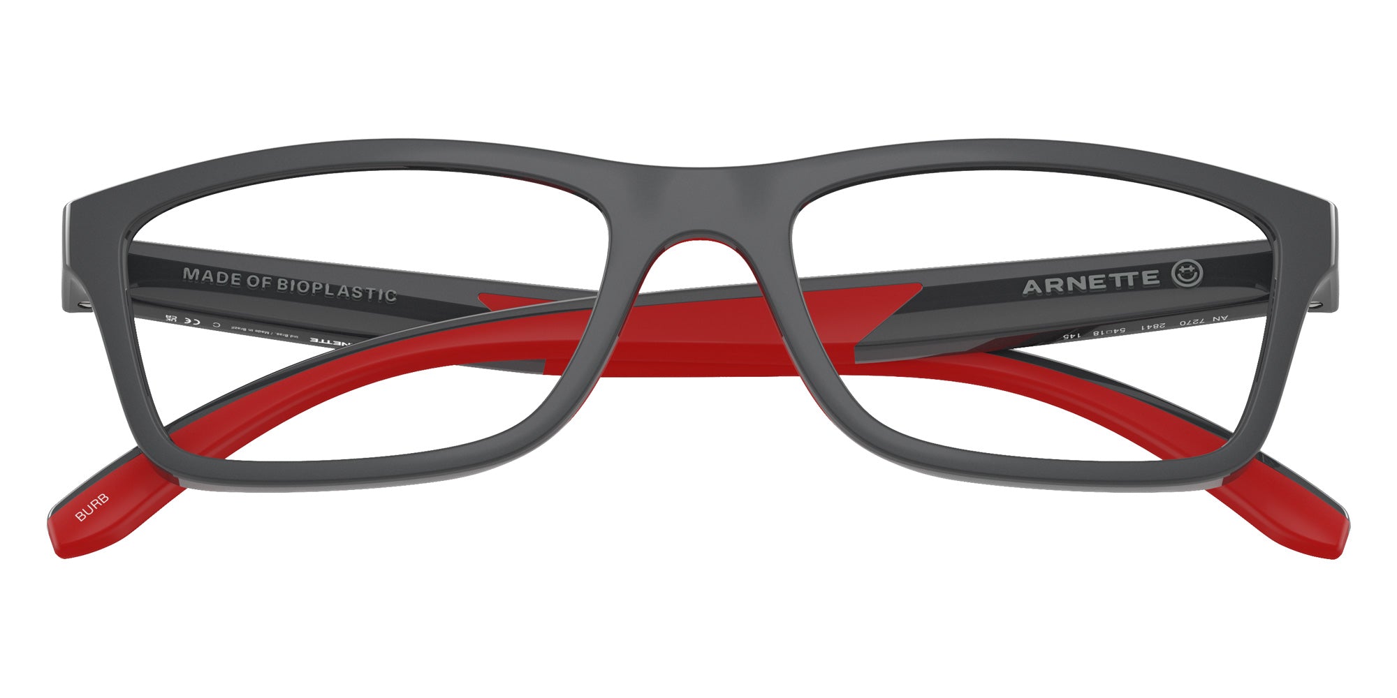 ARNETTE AN7270 Burb 2841 54 - Dark Gray/Red Rubber / Recycled Demo #id:an72702841_s:104125