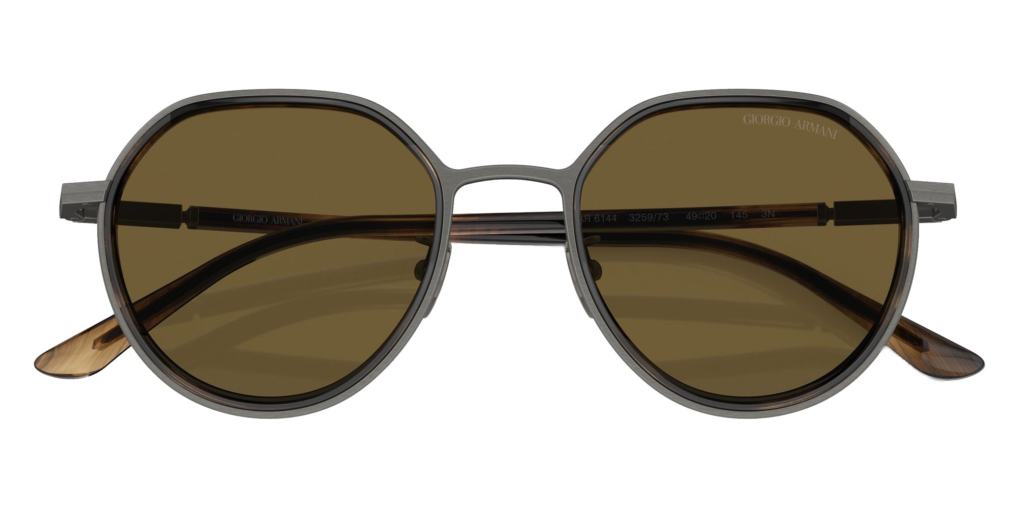 GIORGIO ARMANI AR6144 325973 49 - Brushed Gunmetal / Dark Brown #id:ar6144325973_s:100120