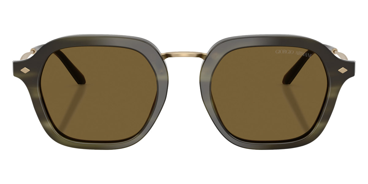 GIORGIO ARMANI AR6190 616873 49 - Stripped Green / Dark Brown #id:ar6190616873_s:102100